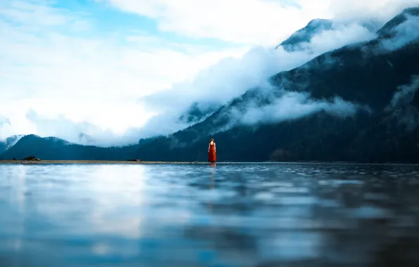 Picture water, girl, dress, Lizzy Gadd