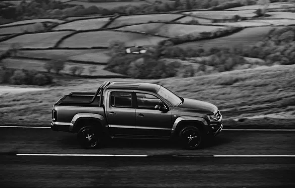 Volkswagen, side view, pickup, Amarok, Black Edition, 2019