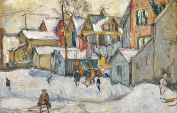 Picture snow, Abraham Manievich, THE BRONX oil on board