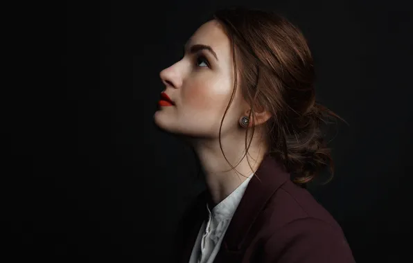 Picture portrait, the dark background, Christina, Mishin Dmitry