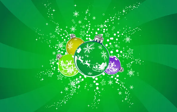Green, balls, new year