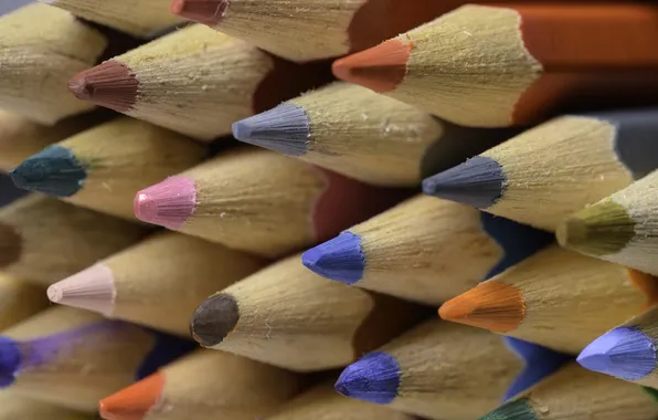 Macro, background, pencils