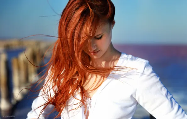 Picture girl, hair, red, redhead, Angelina, Denis Lankin