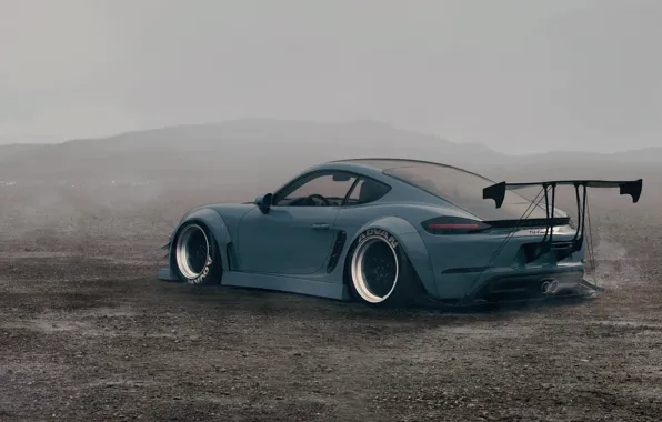 Auto, Fog, Machine, Misty, Transport & Vehicles, Javier Oquendo, by Javier Oquendo, Porsche 718 Cayman
