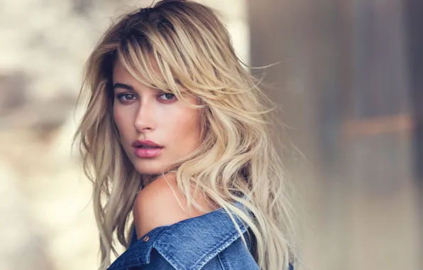 Picture girl, model, lips, jeans, hair, blonde, Hailey Baldwin, Hailey Bieber