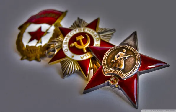 Picture Patriotic war, Order, the red banner and red star