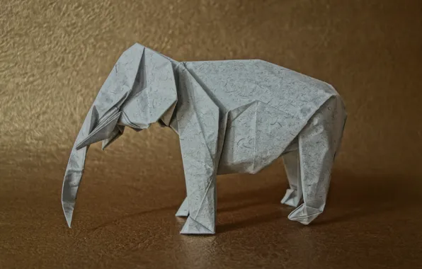 Paper, background, elephant, origami