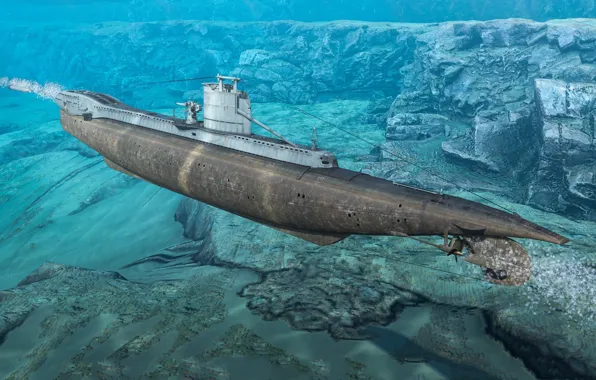 Britain, The second World war, Undine, At depth, U Class Submarine