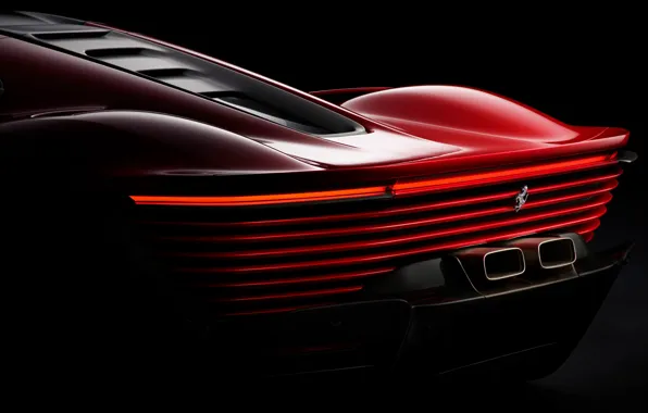Ferrari, supercar, supercar, back, exhaust pipe, Daytona, rear view, a work of art