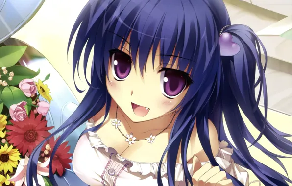 Kawaii, girl, flower, anime, pretty, japanese, sugoi, hana