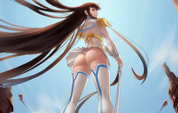 Skirt, katana, form, ass, kill la kill, Kirwin, Goku, Satsuki