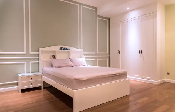 Design, room, bed, wardrobe, bedroom