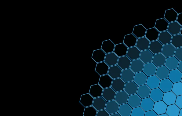 Picture black, minimalism, texture, blue, black background, geometry, simple background, geometric shapes