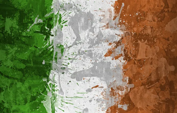 Paint, flag, Ireland, flag, Ireland, The Republic Of Ireland, Republic of Ireland, The republic of …