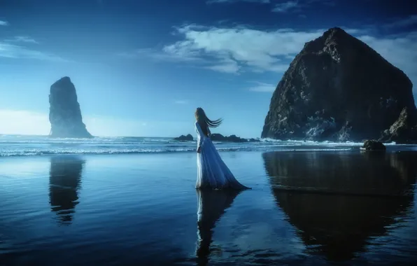 SEA, HORIZON, The OCEAN, DRESS, COAST, MOOD, ROCKS, TJ Drysdale