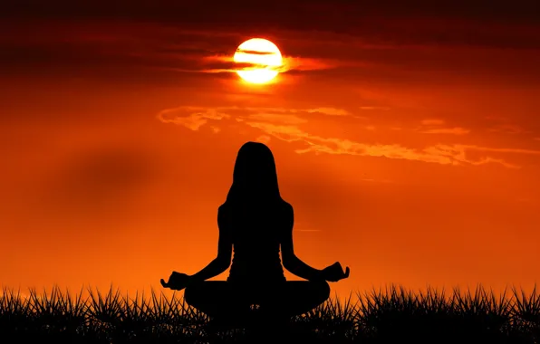 The SKY, CLOUDS, MOOD, POSE, SILHOUETTE, MEDITATION, YOGA, THE LOTUS