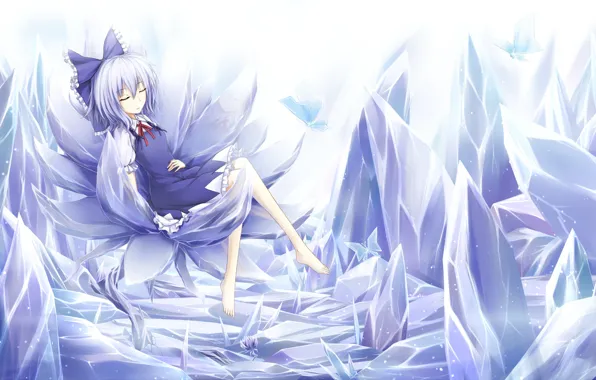 Picture touhou, art, Cirno