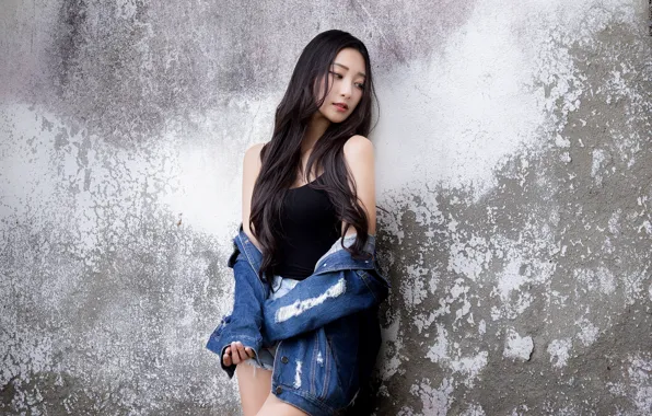 Wall, model, jacket, Asian