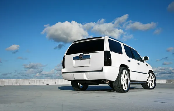 Picture roof, clouds, shadow, skirting, white, Cadillac, cadillac, back