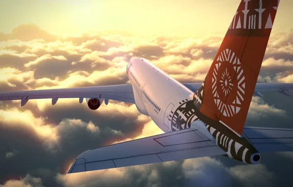Picture clouds, flight, height, the plane