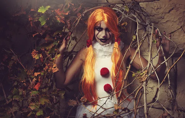 Look, girl, face, style, portrait, makeup, Halloween, image
