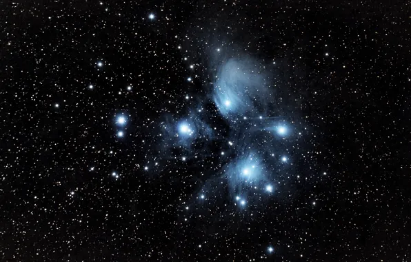 The Pleiades, M45, star cluster, in the constellation of Taurus