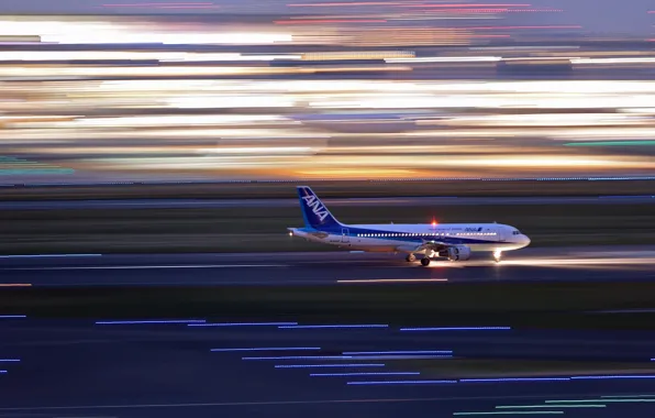 Picture speed, airport, the plane, Airbus