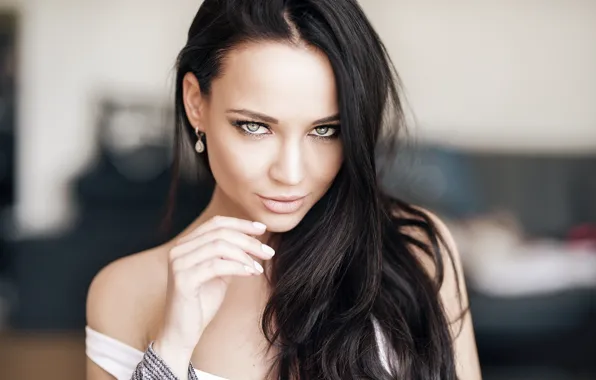 Girl, photo, blue eyes, model, lips, face, brunette, portrait