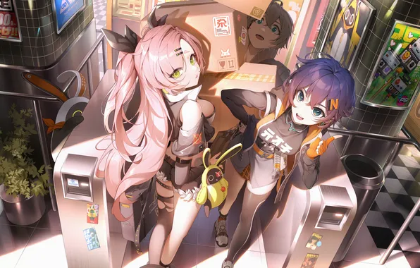 Girls, guy, box, belle, the horizontal bar, wise, zenless zone zero, bangboo