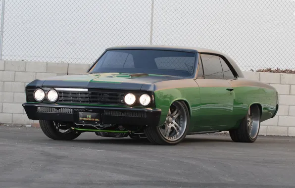 Car, machine, green, lights, tuning, Chevrolet, Chevrolet, sedan