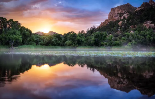 Landscape, mountains, lake