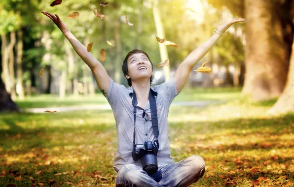Autumn, mood, the camera, guy