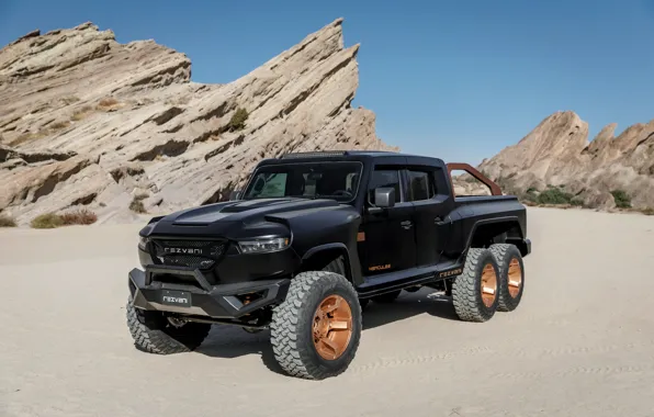 Black, pickup, Rezvani, 2020, Hercules 6x6