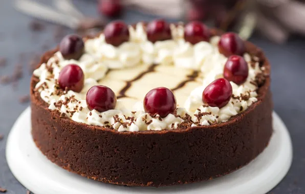 Cherry, chocolate, cheesecake