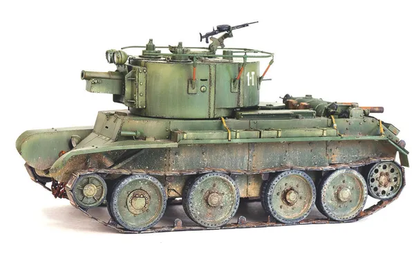 Toy, White background, USSR, Tank, BT-7, Model