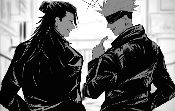 Satoru Gojo, A magical battle, jujutsu kaisen, Gojo Satoru, Suguru geto, Suguru Geto
