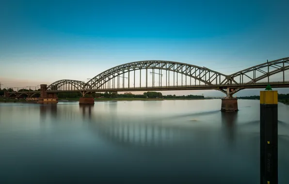 The sky, bridge, river, support