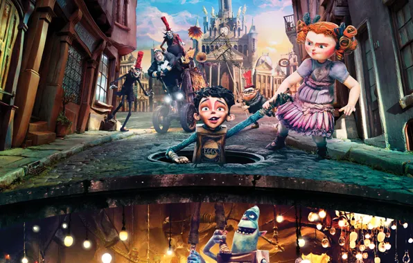 Picture cartoon, the situation, fantasy, characters, The Boxtrolls, The boxtrolls