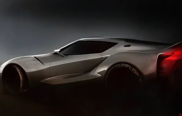 Auto, Figure, Machine, Grey, Toyota, Art, Rendering, FT-1