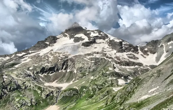 Picture the sky, snow, mountain, slope