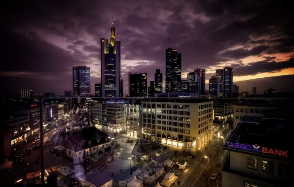 Picture night, the city, building, Germany