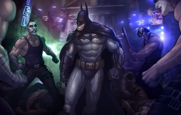 Batman, art, patrick brown, arkham city