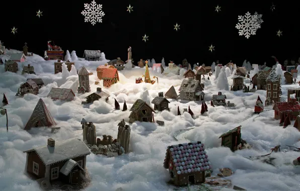 Picture Christmas, gingerbread city, winter mood
