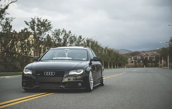 Audi, wheels, black, front, wagon, stance, before