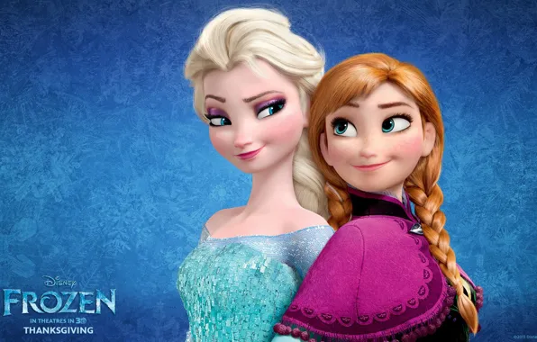 Cartoon, Frozen, Disney, Anna, Anna, sisters, Princess, Princess