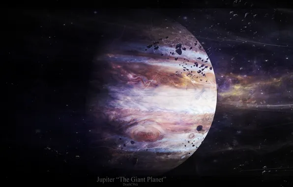 Picture stars, asteroids, Jupiter, the giant planet, jupiter