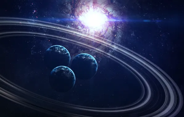 Stars, Planet, Space, Light, Planet, Light, Planets, Ring