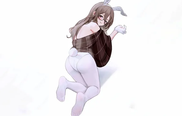 Girl, sexy, ass, long hair, legs, brown hair, brown eyes, anime