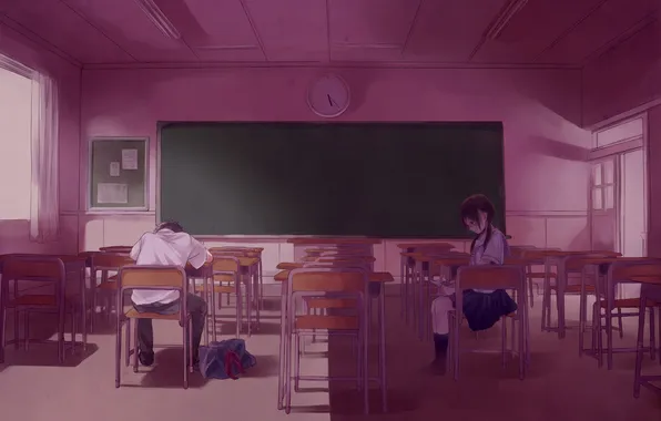 Letter, girl, watch, anime, tears, window, art, class