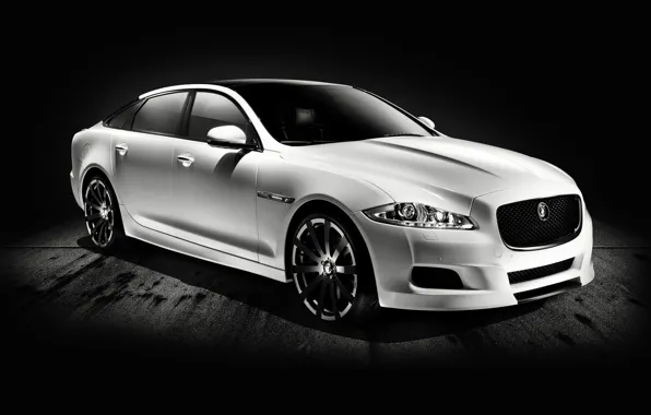 Jaguar, White, Car, Car, The front